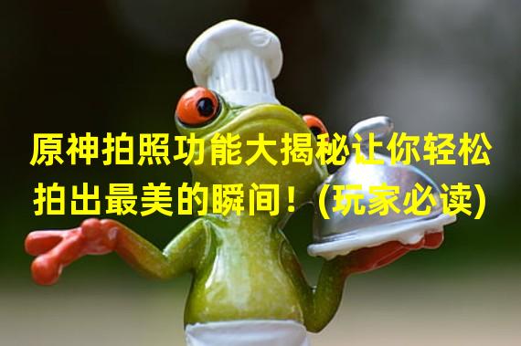 原神拍照功能大揭秘让你轻松拍出最美的瞬间！(玩家必读)