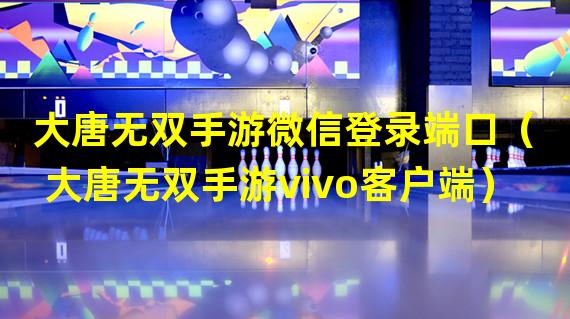 大唐无双手游微信登录端口（大唐无双手游vivo客户端）