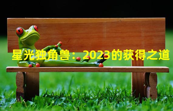 星光独角兽：2023的获得之道