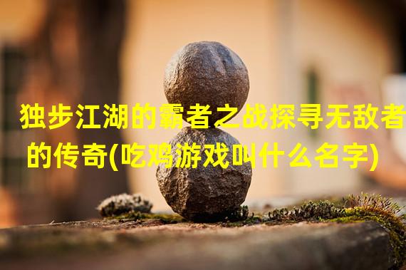 独步江湖的霸者之战探寻无敌者的传奇(吃鸡游戏叫什么名字)